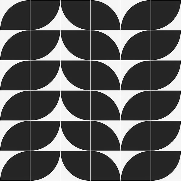 Stacy Garcia Maddox Deco Floor Charcoal Black 8x8 Matte Porcelain Tile