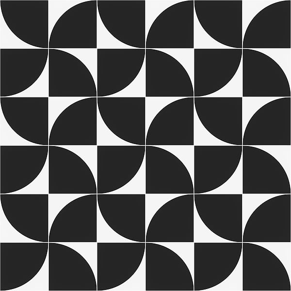 Stacy Garcia Maddox Deco Floor Charcoal Black 8x8 Matte Porcelain Tile