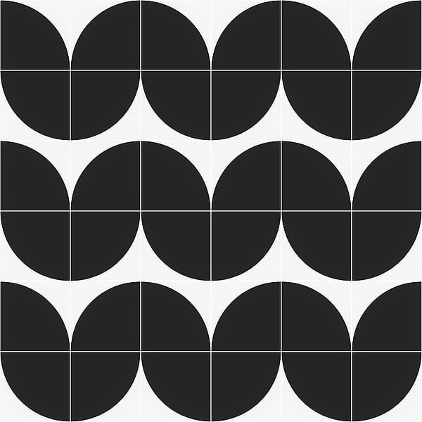 Stacy Garcia Maddox Deco Floor Charcoal Black 8x8 Matte Porcelain Tile