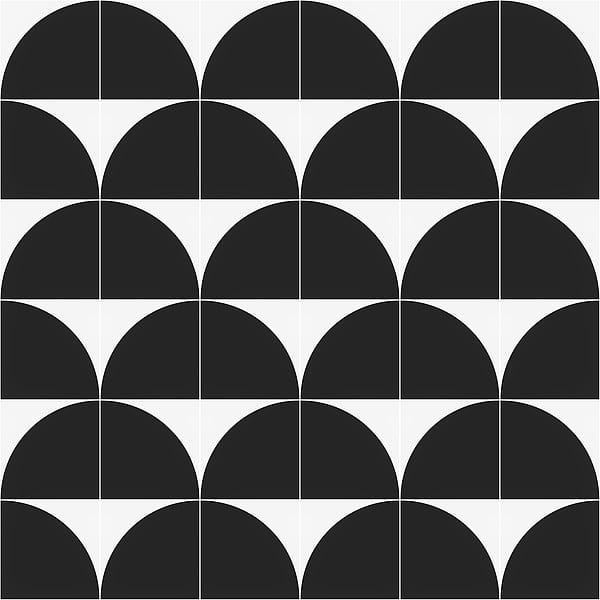 Stacy Garcia Maddox Deco Floor Charcoal Black 8x8 Matte Porcelain Tile