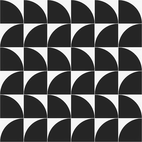 Stacy Garcia Maddox Deco Floor Charcoal Black 8x8 Matte Porcelain Tile