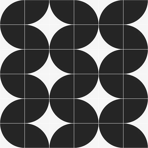 Stacy Garcia Maddox Deco Floor Charcoal Black 8x8 Matte Porcelain Tile