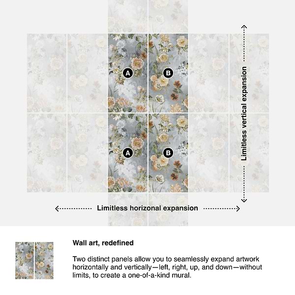Art Gallery by Paula Purroy Dalia Vintage Multicolor 24x48 Artisan Decor Matte Porcelain Tile 