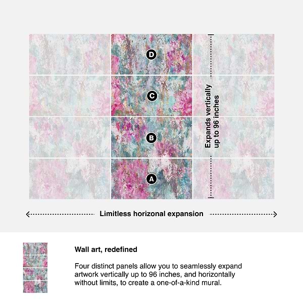 Art Gallery by Paula Purroy Magnolia Multicolor 24x48 Artisan Decor Matte Porcelain Tile