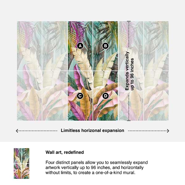 Art Gallery by Paula Purroy Rainforest Multicolor 24x48 Artisan Decor Matte Porcelain Tile