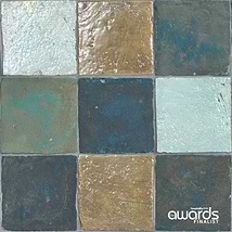 Opera Terracotta by Paula Purroy Lagoon 6x6 Square Matte and Iridescent Terracotta Tile