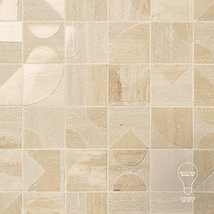 Trevino Carved 4x4 3D Unfilled Polished and Honed Ivory Travertine Stone Tile