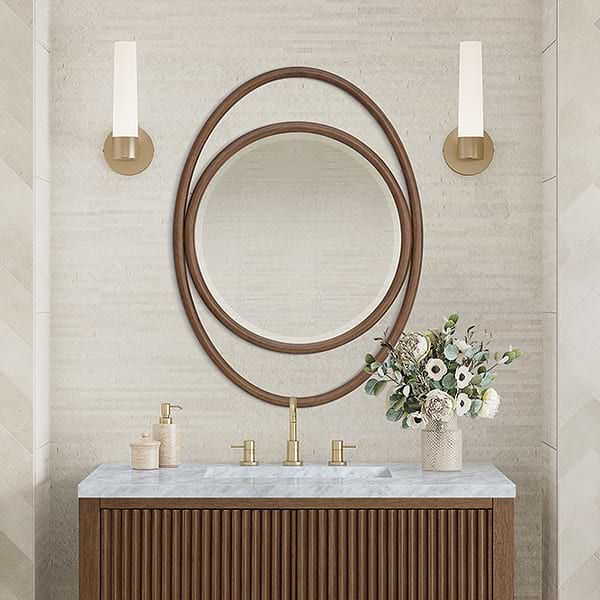 James Martin Vanities Esca Mid-Century Walnut 28x38" Oval Mirror