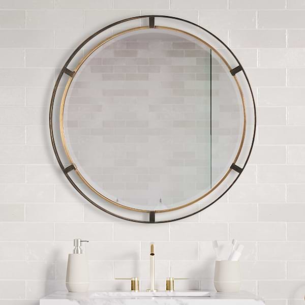 Davry Bronze 36" Round Mirror