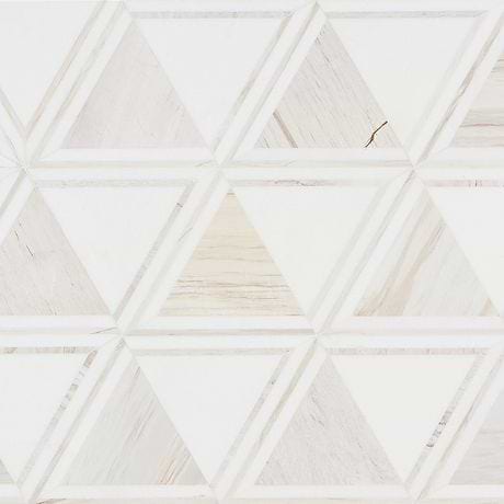GeoMarble Altair Thassos Sabbia Polished Marble Mosaic Tile