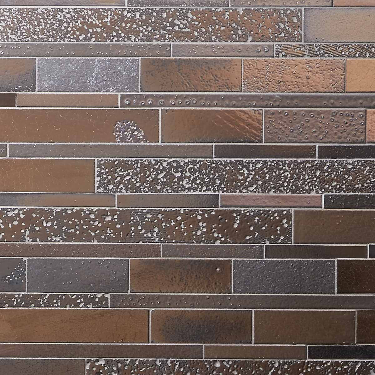 Magma Ledger Bronze Polished Lava Stone Mosaic Tile