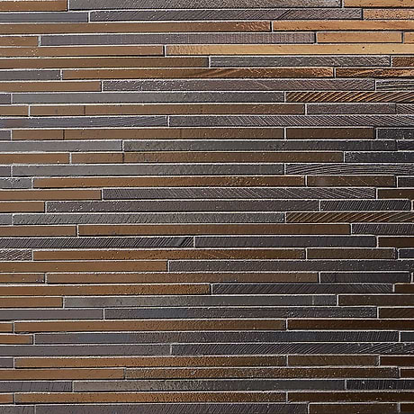 Magma Slim Stack Bronze Polished Lava Stone Mosaic Tile