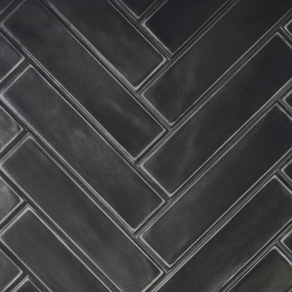 Stacy Garcia ArtBlock Nero Black 4x16 Matte Porcelain Tile