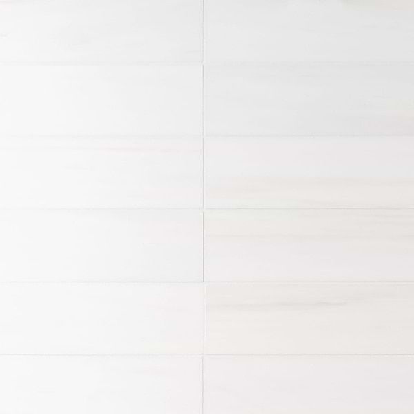 Bianco Dolomite White 4x12 Premium Honed Marble Tile