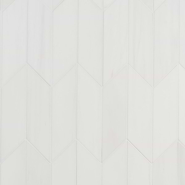 Bianco Dolomite White 3x12 Chevron Premium Polished Marble Tile