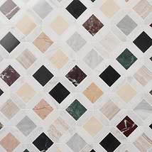 Nola Multicolor 2x2 Polished Marble Mosaic Tile