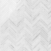 Bianco Carrara 1/2x4 Herringbone Polished Marble Mosaic Tile