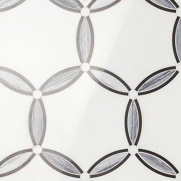 Celine Bianco White Polished Marble Mosaic Tile