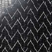 Ikara Nero Marquina Honed Waterjet Marble Mosaic Tile