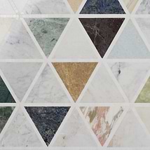 Valerie Multicolor 6" Triangle Polished Marble Mosaic Tile