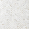 Alaska White 1x3" Herringbone Polished Marble Mosaic Tile