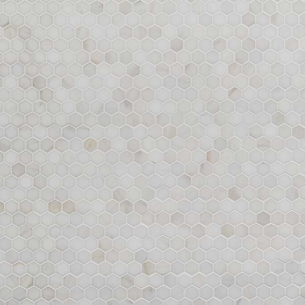 White Jade 1" Hexagon Polished Marble Tile