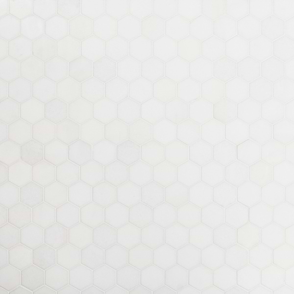 White Thassos 2" Hexagon Marble Polished Mosaic Tile