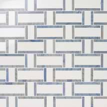 Esplanade Thassos and Blue Macauba Polished Marble Mosaic Tile