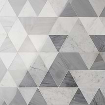 Prism Grana Gray Polished Marble Mosaic Tile
