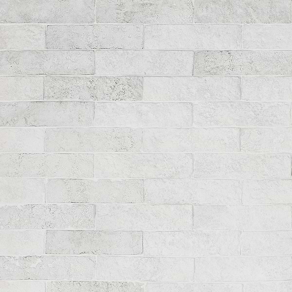 Easton Mesa Natural White 2x8 Handmade Glazed Clay Brick Textured Subway Tile