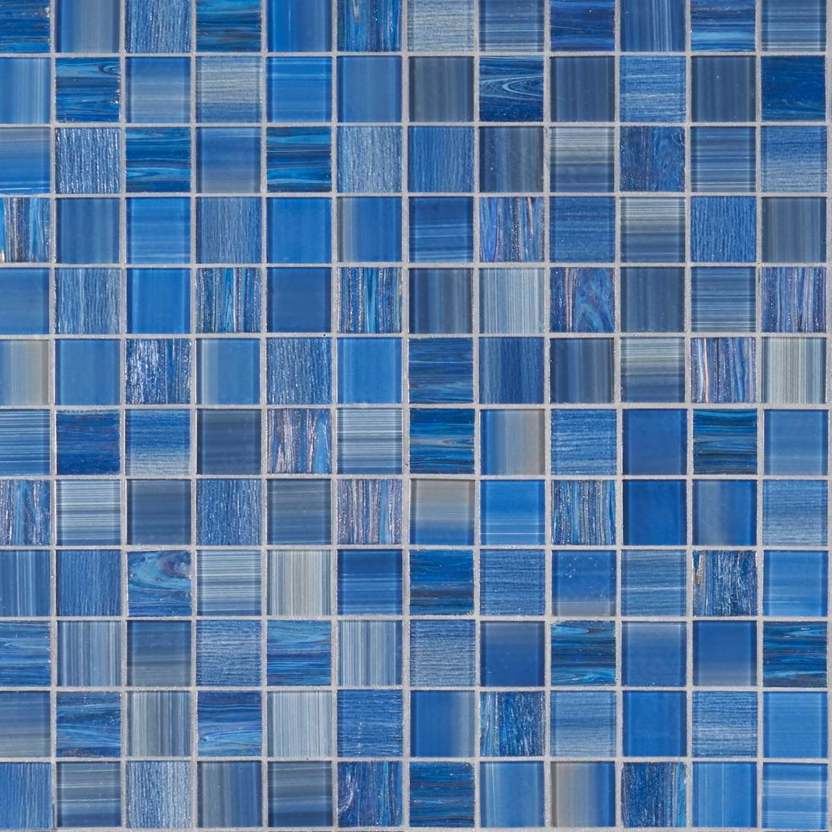 Marley Lake Blue 2x2 Polished Glass Mosaic