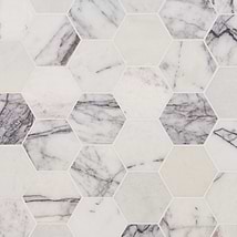 Lilac Premium 4" Hexagon Honed Marble Mosaic Tile