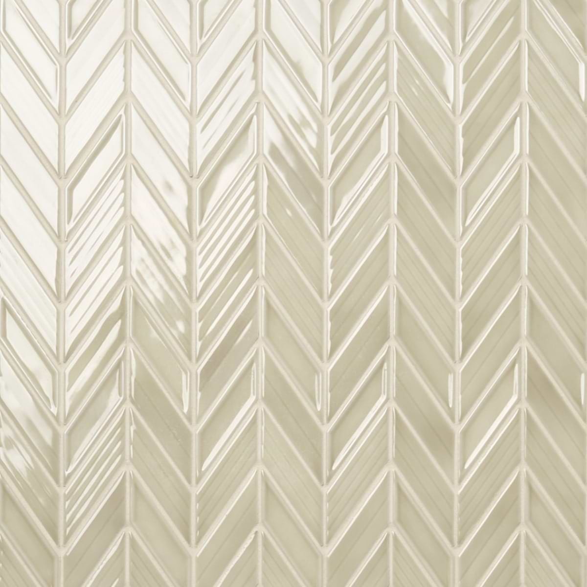 Brookline Chevron Celadon Green 1x5 Glossy Ceramic Mosaic Tile