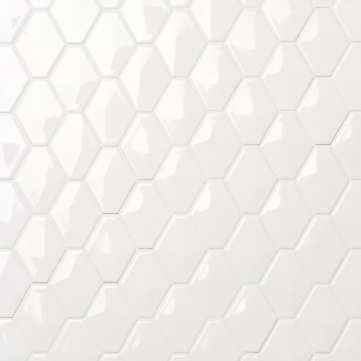 Brookline Diamond Cloud White 3x4 Glossy Ceramic Mosaic Tile