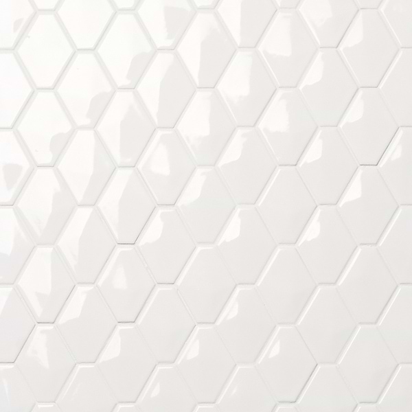 Brookline Diamond Cloud White 3x4 Glossy Ceramic Mosaic Tile