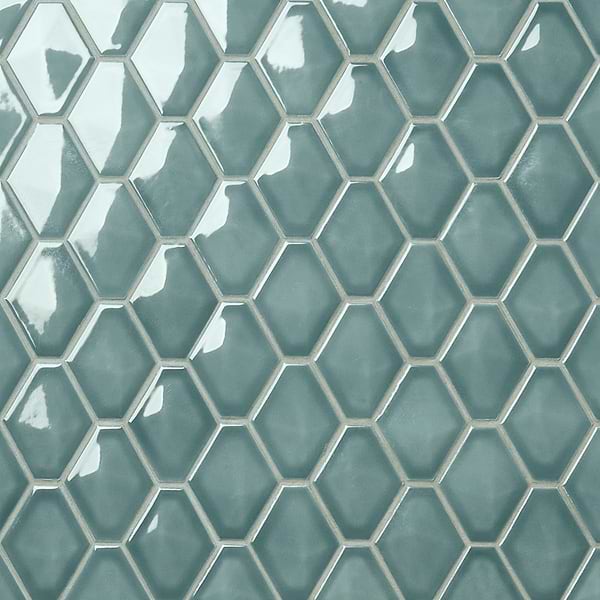 Brookline Diamond Marine Blue 3x4 Glossy Ceramic Mosaic Tile in Blue, View 5, open zoomed image