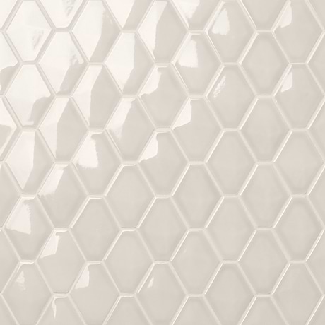 Brookline Diamond Mushroom Gray 3x4 Glossy Ceramic Mosaic Tile