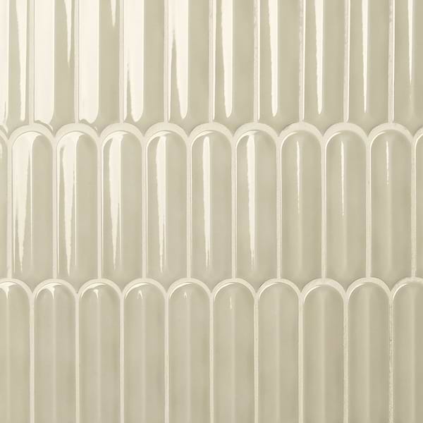 Brookline Feather Celadon Green 2x7 Fish Scale Glossy Ceramic Mosaic Tile