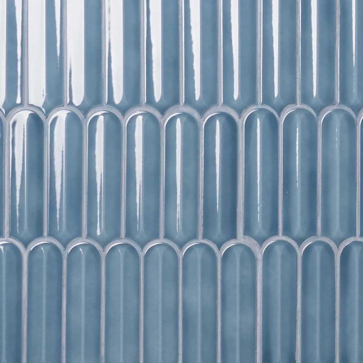 Brookline Feather Coastal Blue 2x7 Fish Scale Glossy Ceramic Mosaic Tile
