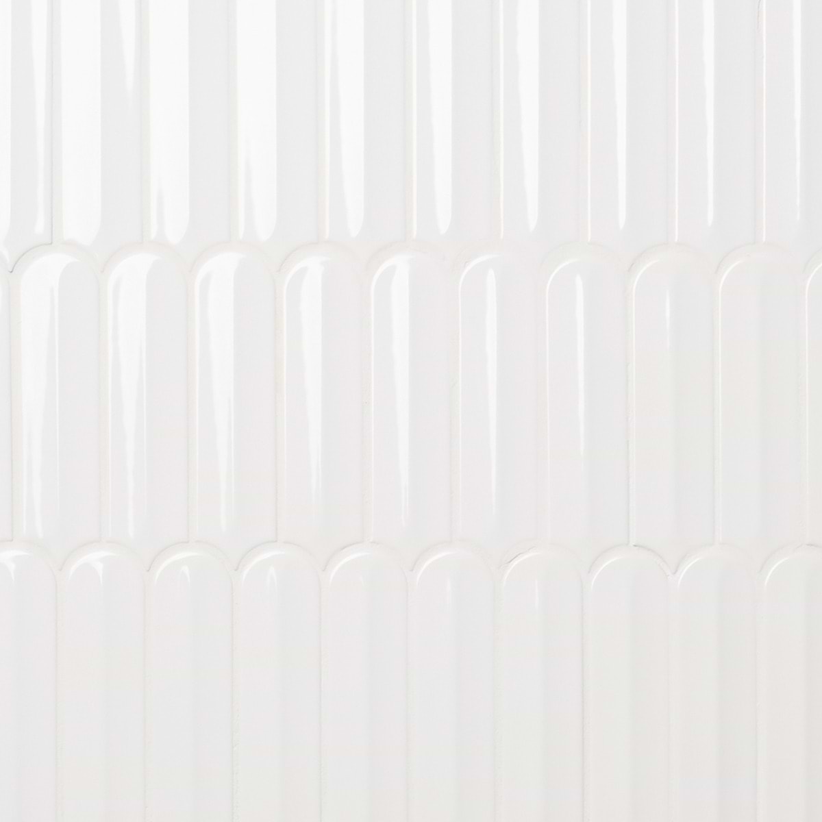 Brookline Feather Cloud White 2x7 Fish Scale Glossy Ceramic Mosaic Tile
