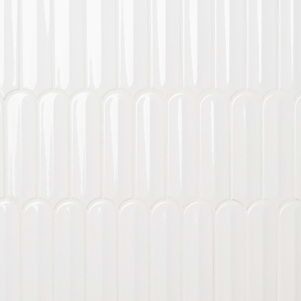 Brookline Feather Cloud White 2x7 Fish Scale Glossy Ceramic Mosaic Tile