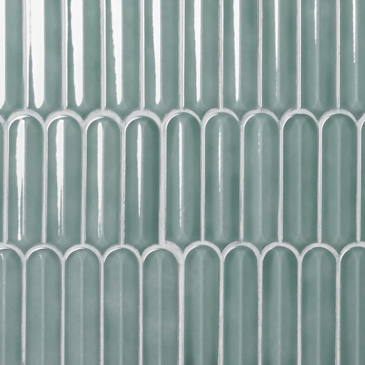 Brookline Feather Marine Blue 2x7 Fish Scale Glossy Ceramic Mosaic Tile
