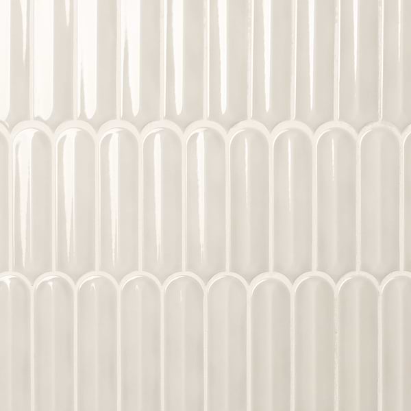 Brookline Feather Mushroom Gray 2x7 Fish Scale Glossy Ceramic Mosaic Tile