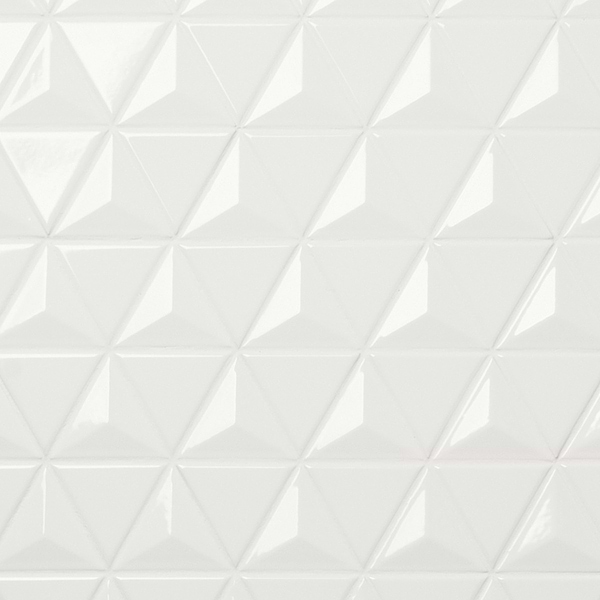 Brookline Triangle Cloud White 4" Glossy Ceramic Mosaic Tile