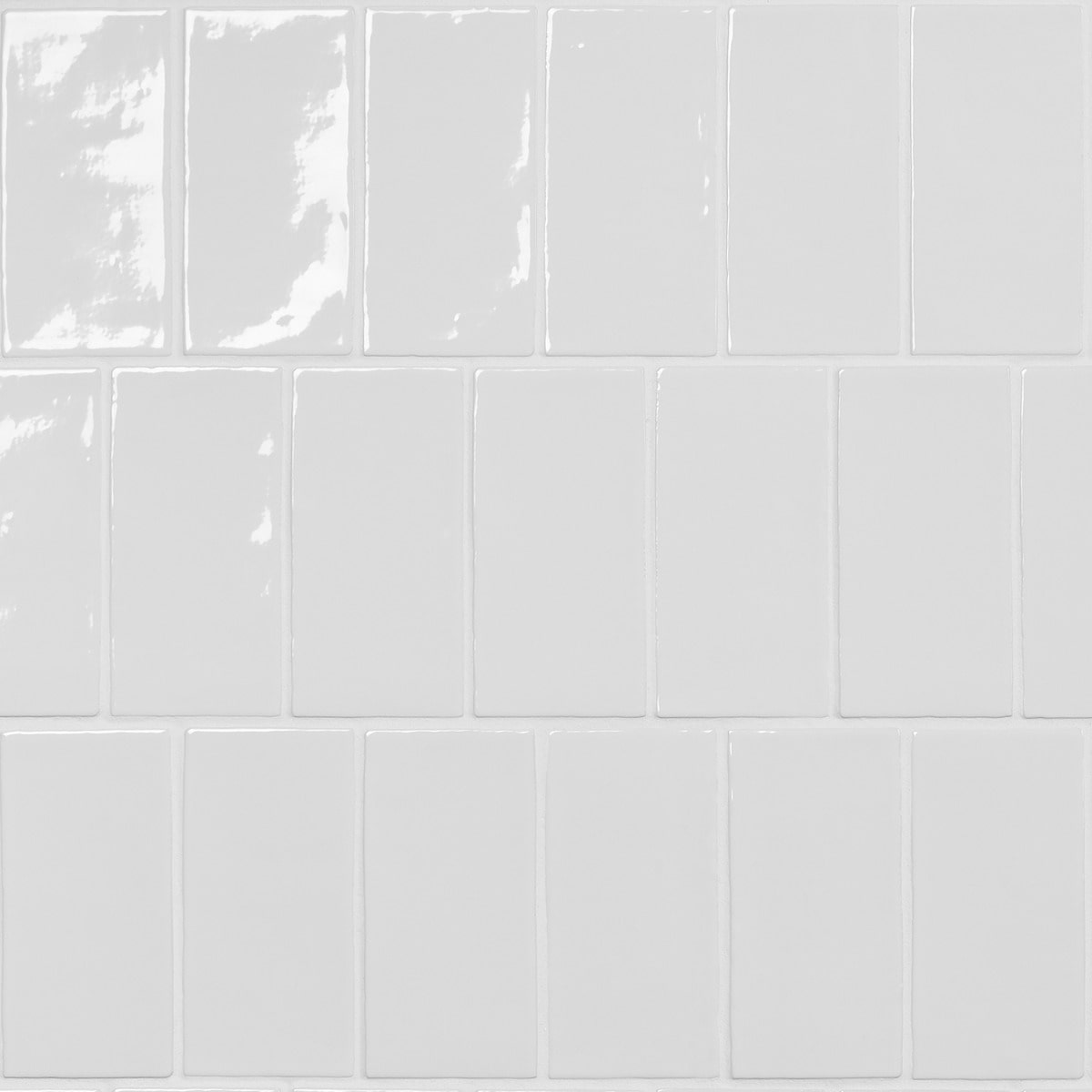 Sample-Lancaster Bianco White 3x6 Polished Ceramic Wall Tile
