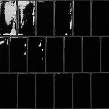 Lancaster Noir Black 3x6 Polished Ceramic Wall Tile