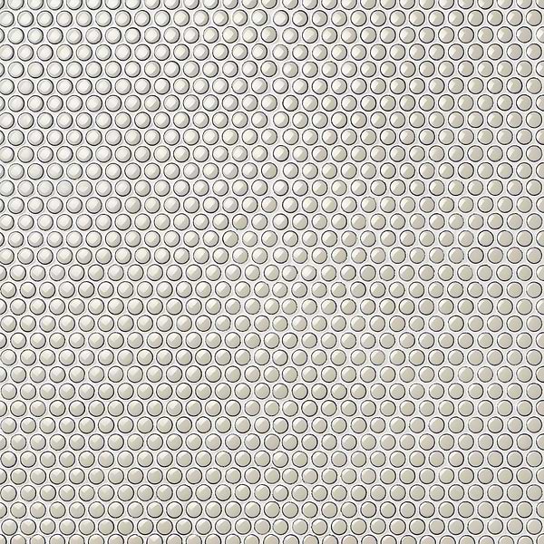 Eden Latte Beige Rimmed 1" Penny Round Polished Porcelain Mosaic