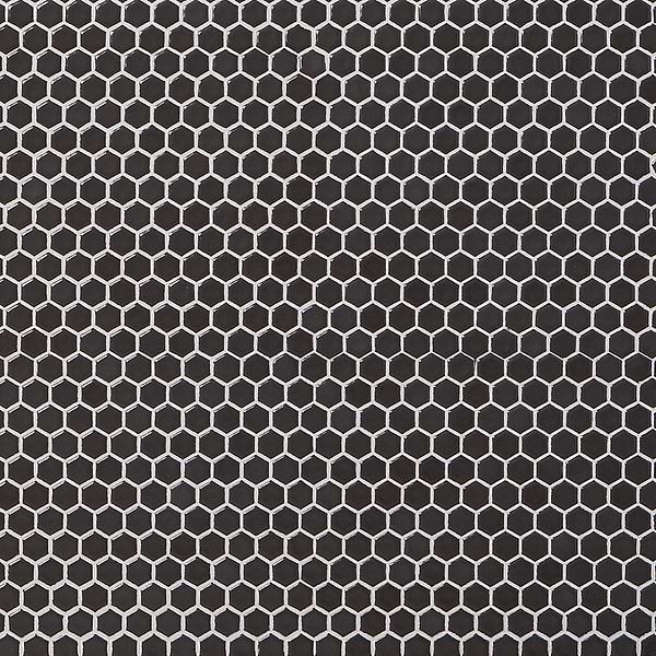 Eden Pavement Gray Rimmed 1" Hexagon Polished Porcelain Mosaic