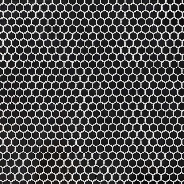 Eden Black 1" Hexagon Polished Porcelain Mosaic