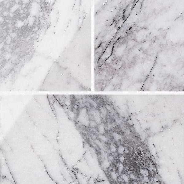 Lilac White 6x12 Polished Marble Tile